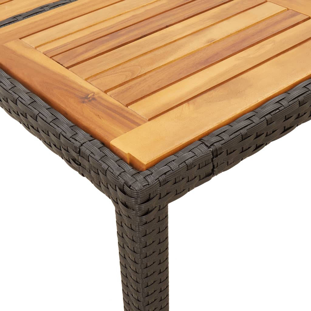 Tavolo Giardino Piano Legno Acacia 190X90X75 Cm Polyrattan