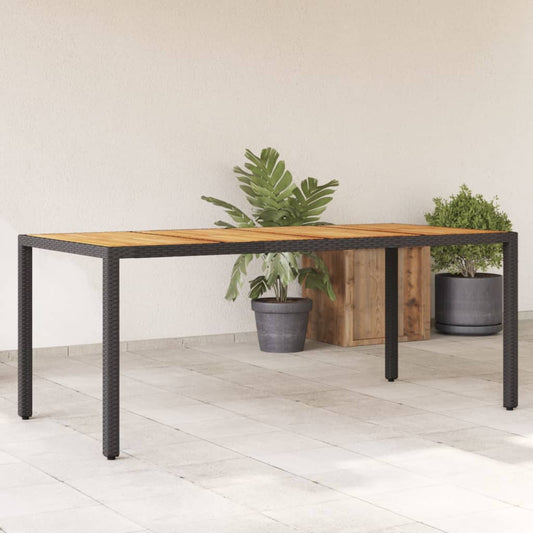 Tavolo Giardino Piano Legno Acacia 190X90X75 Cm Polyrattan