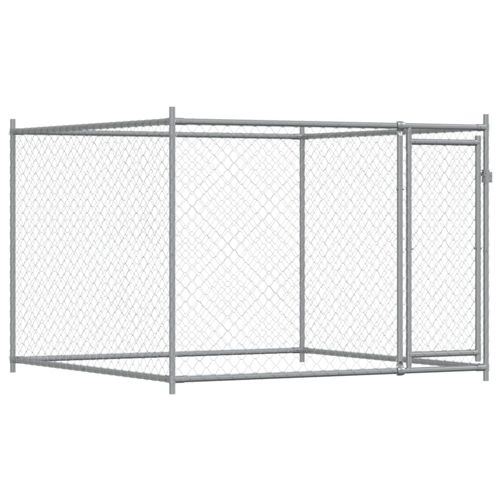 Gabbia Per Cani Con Porte Grigia 12X2X1,5 M In Acciaio Zincato