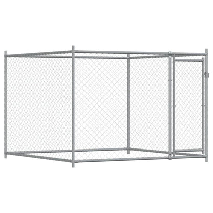 Gabbia Per Cani Con Porte Grigia 12X2X1,5 M In Acciaio Zincato