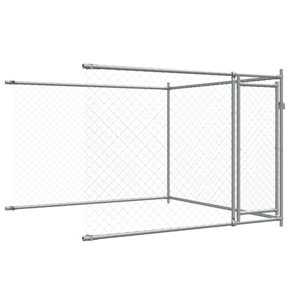 Gabbia Per Cani Con Porte Grigia 12X2X1,5 M In Acciaio Zincato