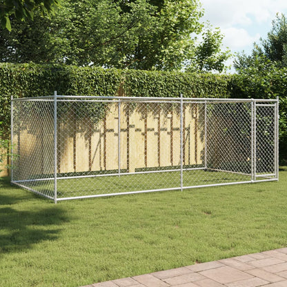 Gabbia Per Cani Con Porte Grigia 12X2X1,5 M In Acciaio Zincato