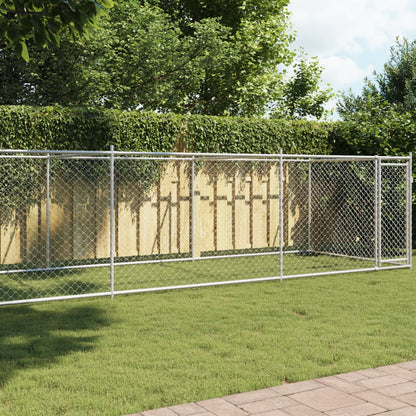 Gabbia Per Cani Con Porte Grigia 12X2X1,5 M In Acciaio Zincato