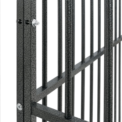 Box Per Cani 4 Pannelli Nero Acciaio Zincato