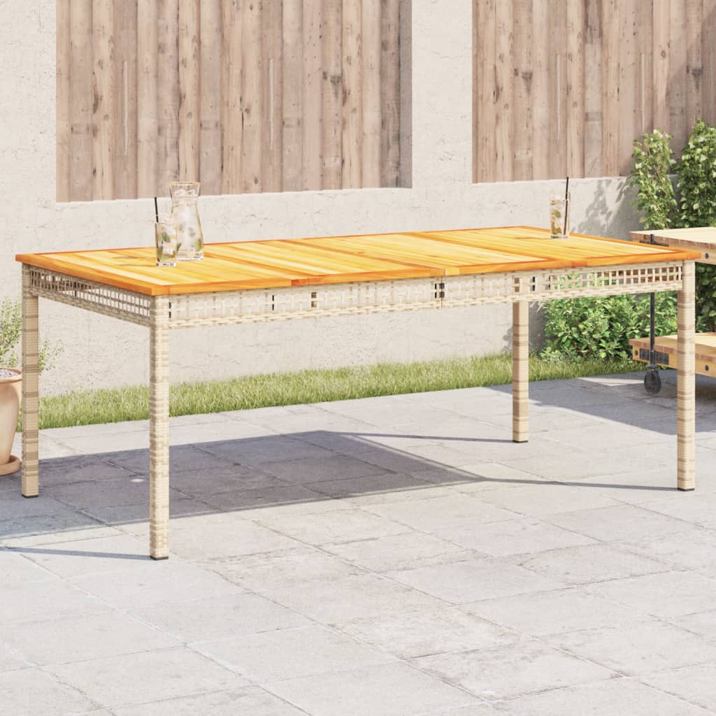 Tavolo Da Giardino Nero 80X80X75Cm In Polyrattan E Legno Acacia