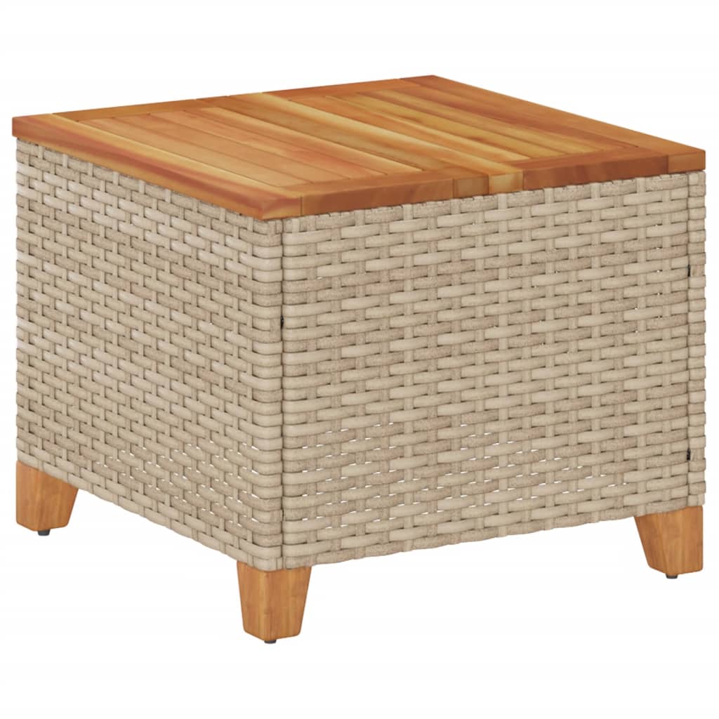 Tavolo Da Giardino 45X45X37 Cm Polyrattan E Legno Acacia