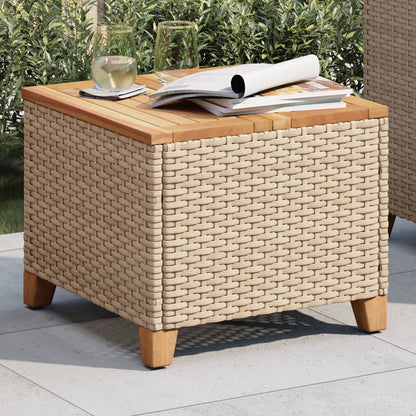 Tavolo Da Giardino 45X45X37 Cm Polyrattan E Legno Acacia