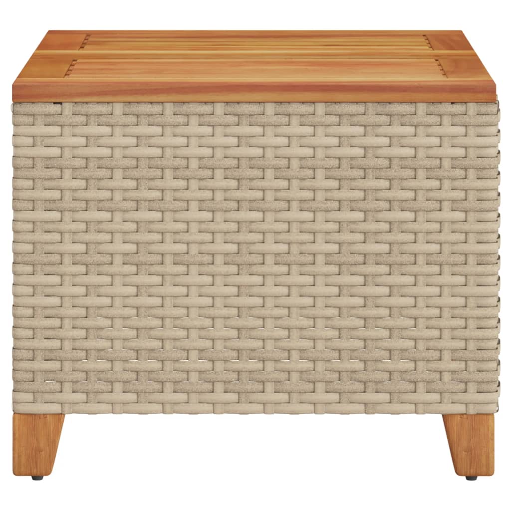 Tavolo Da Giardino 45X45X37 Cm Polyrattan E Legno Acacia