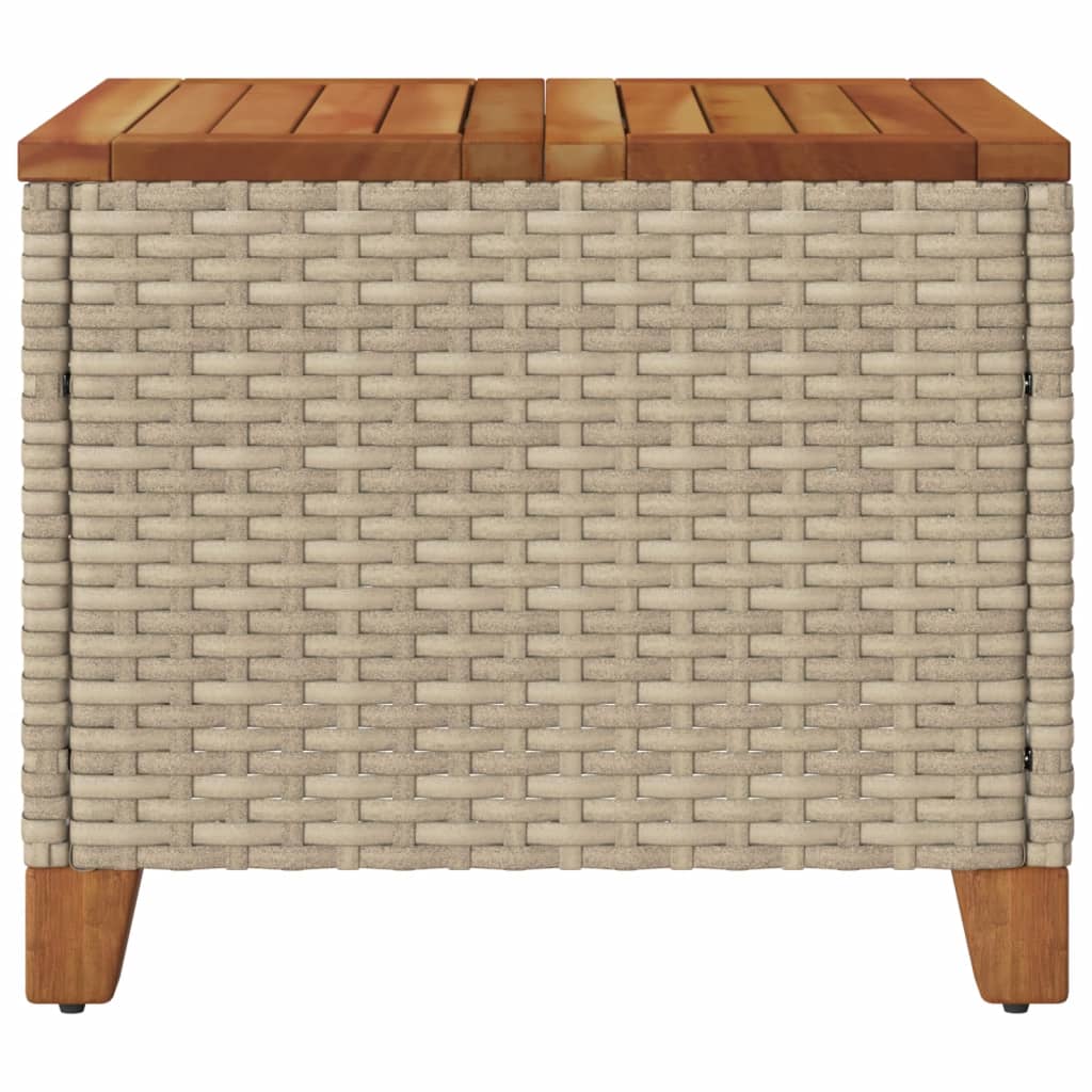 Tavolo Da Giardino 45X45X37 Cm Polyrattan E Legno Acacia
