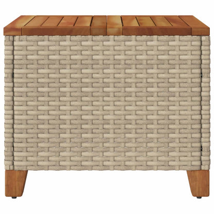 Tavolo Da Giardino 45X45X37 Cm Polyrattan E Legno Acacia