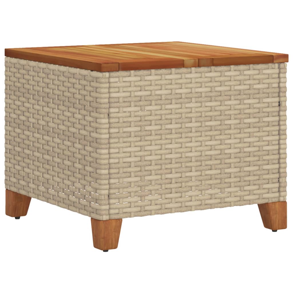 Tavolo Da Giardino 45X45X37 Cm Polyrattan E Legno Acacia