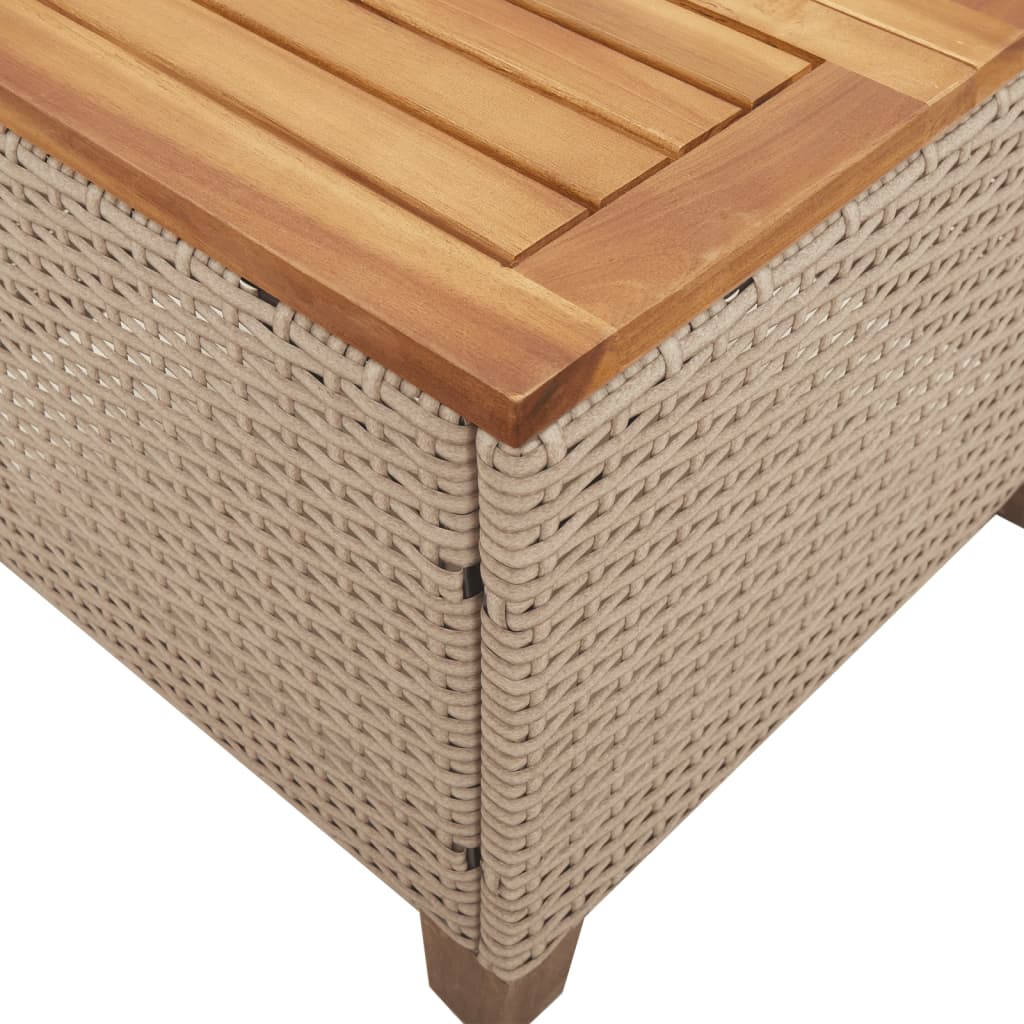 Tavolo Da Giardino 45X45X37 Cm Polyrattan E Legno Acacia