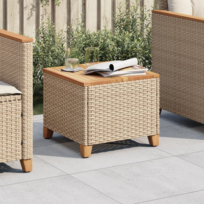 Tavolo Da Giardino 45X45X37 Cm Polyrattan E Legno Acacia