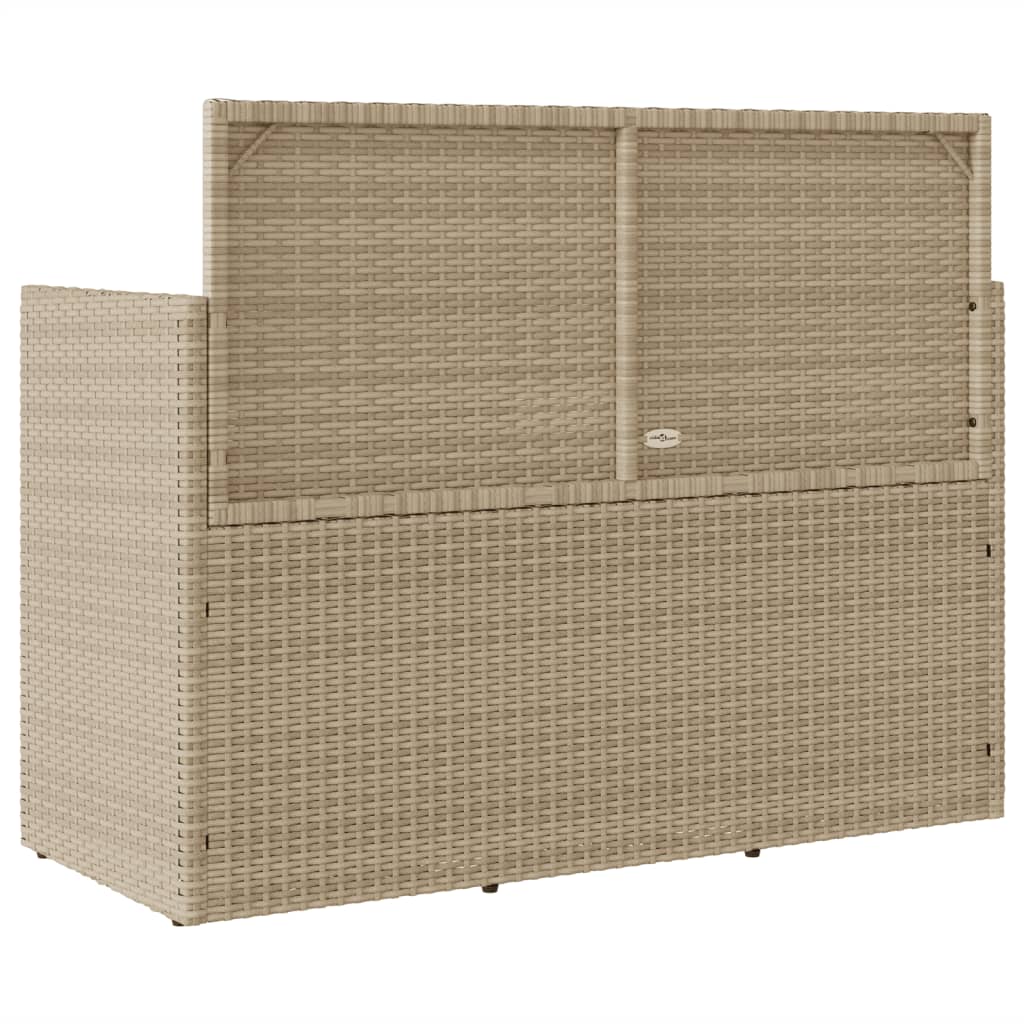 Panca Da Giardino Con Cuscini Beige In Polyrattan