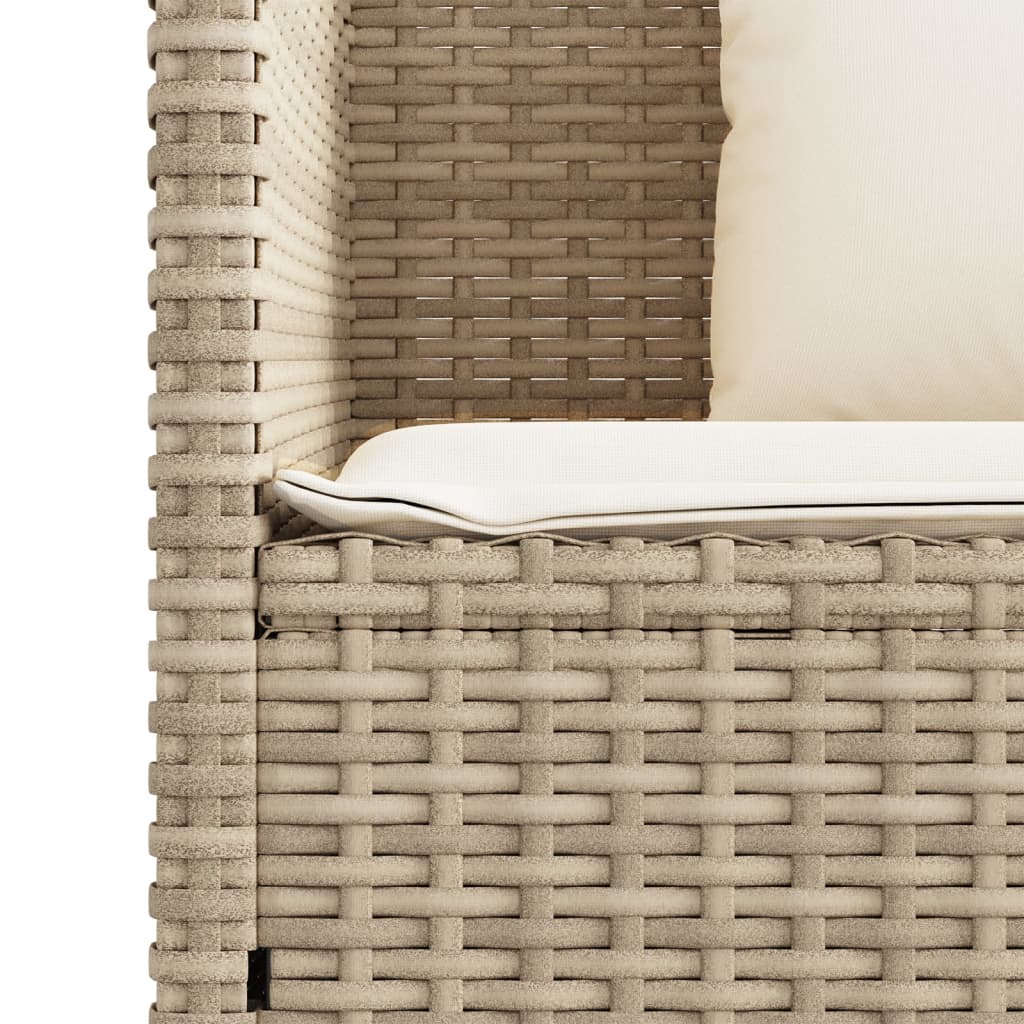 Panca Da Giardino Con Cuscini Beige In Polyrattan