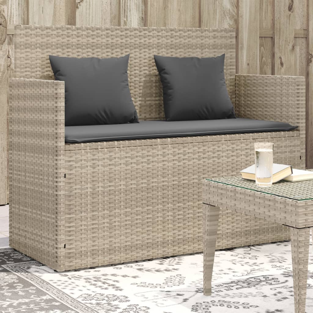 Panca Da Giardino Con Cuscini In Polyrattan