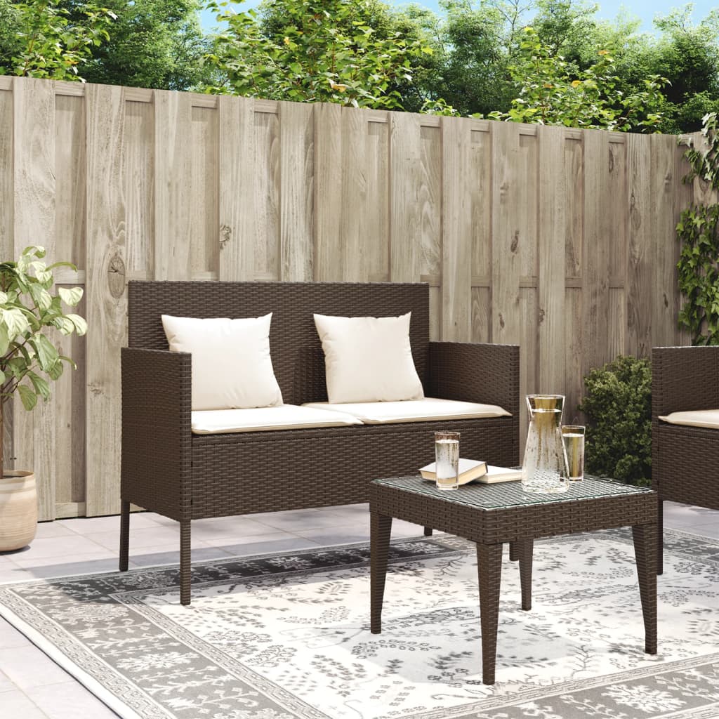 Panca Da Giardino Con Cuscini In Polyrattan