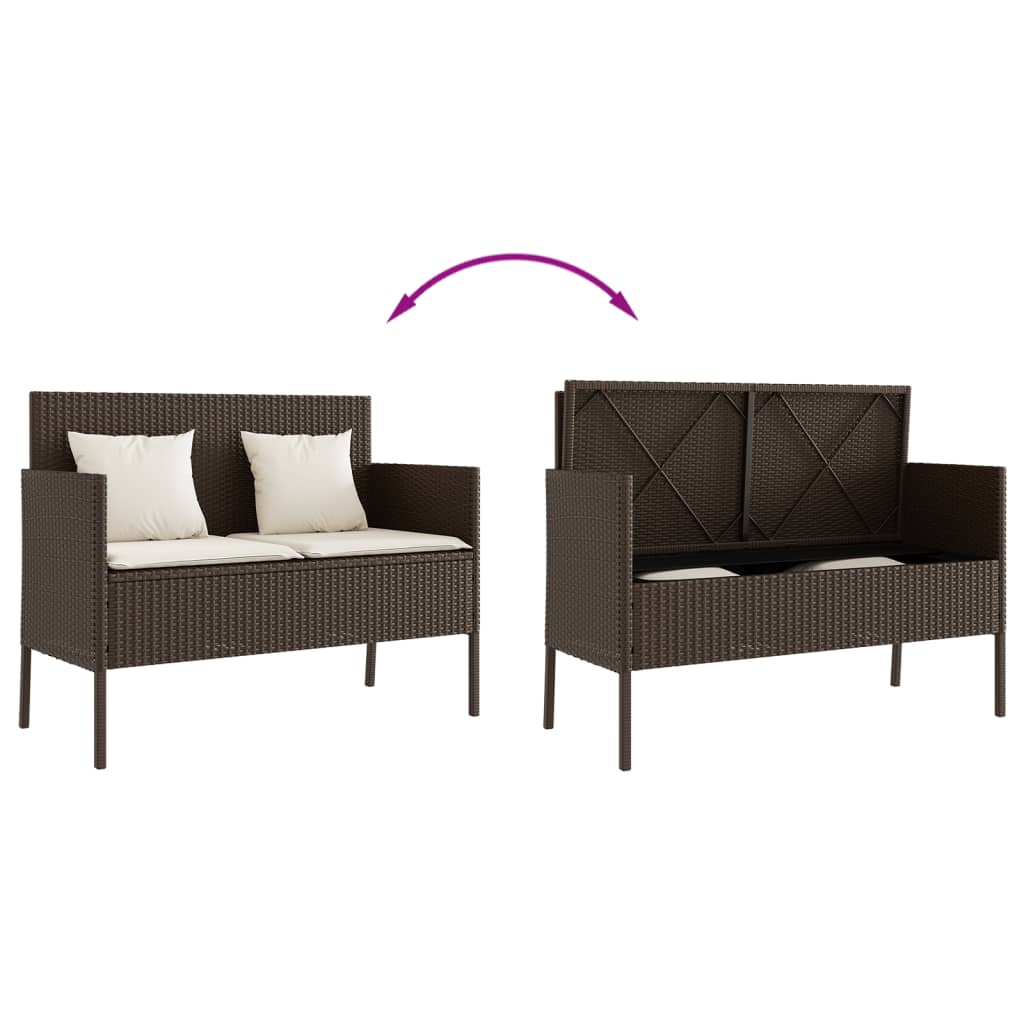 Panca Da Giardino Con Cuscini In Polyrattan