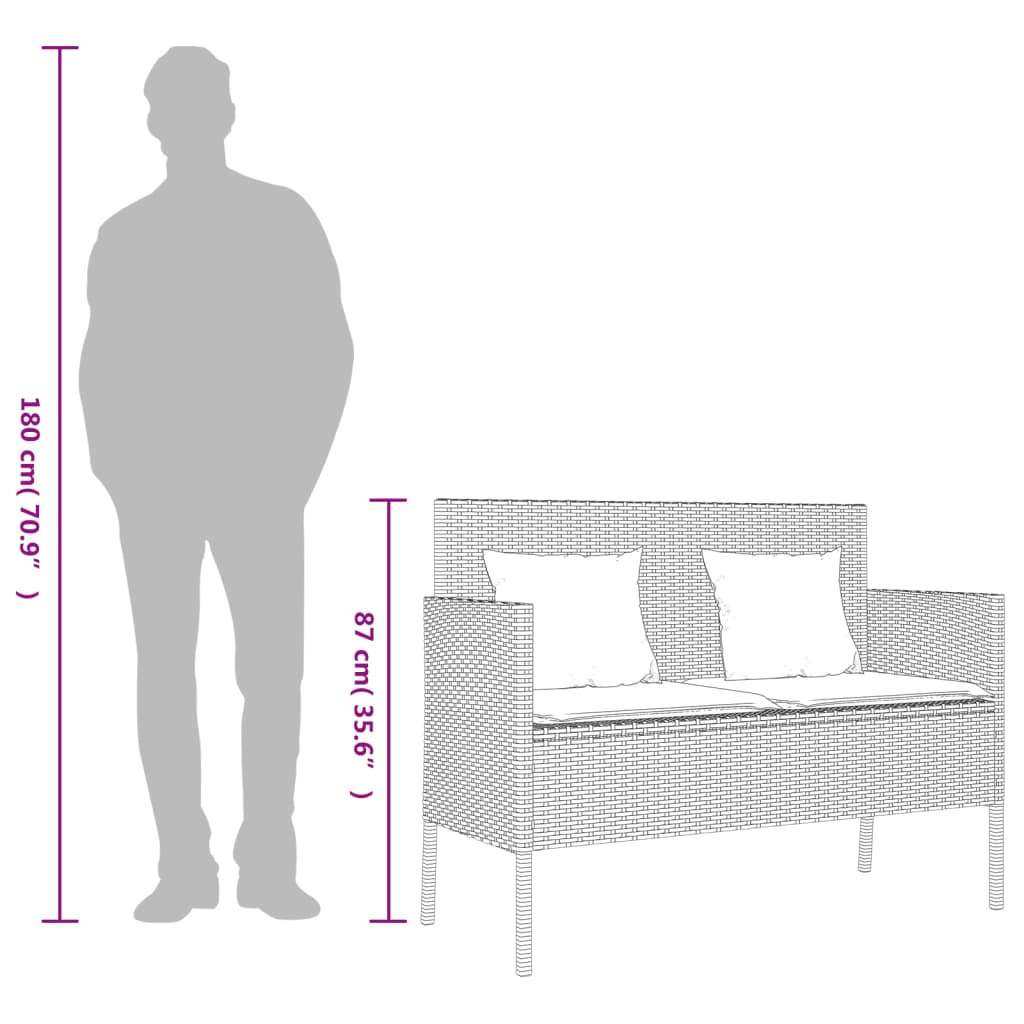 Panca Da Giardino Con Cuscini In Polyrattan