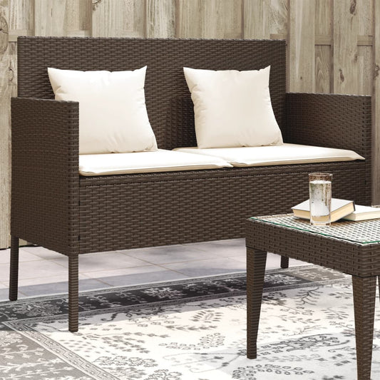 Panca Da Giardino Con Cuscini In Polyrattan