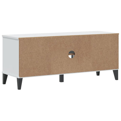 Panca Portascarpe Viken Bianca 106X35X45 Cm Legno Massello Pino