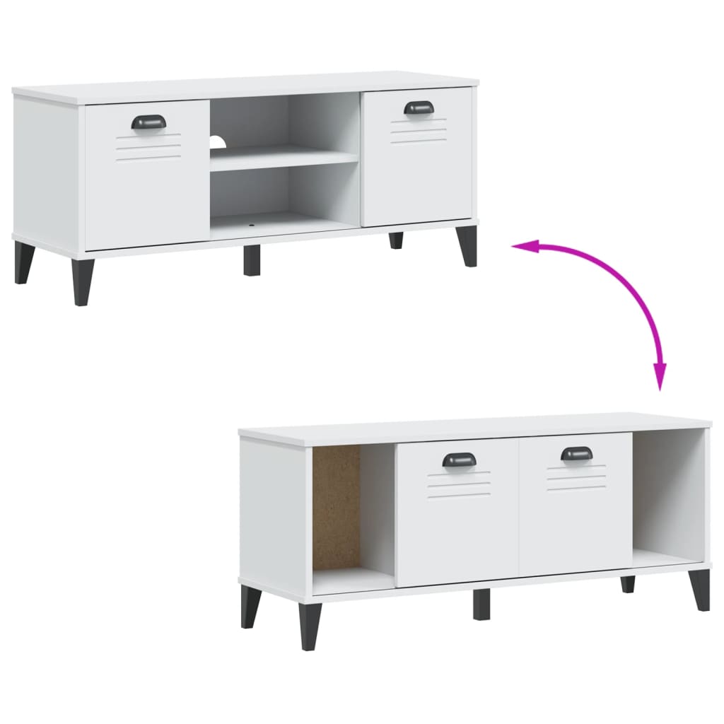 Panca Portascarpe Viken Bianca 106X35X45 Cm Legno Massello Pino