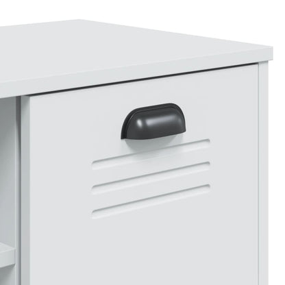 Panca Portascarpe Viken Bianca 106X35X45 Cm Legno Massello Pino
