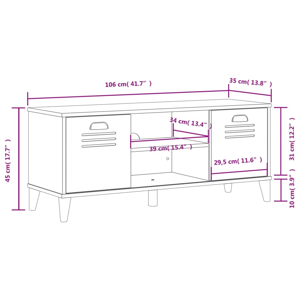 Panca Portascarpe Viken Bianca 106X35X45 Cm Legno Massello Pino