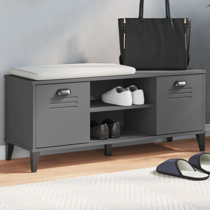 Panca Portascarpe Viken Bianca 106X35X45 Cm Legno Massello Pino