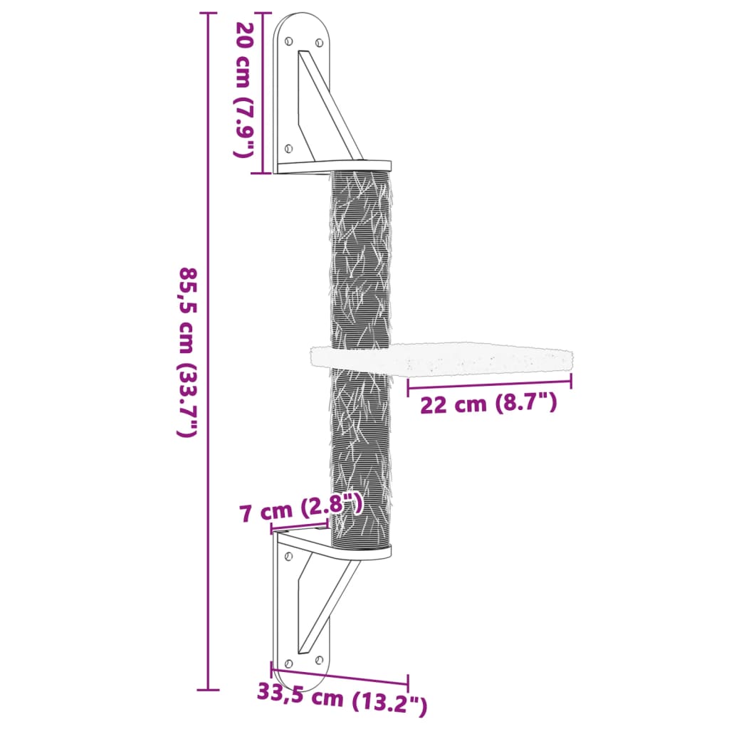 Albero Per Gatti Con Tiragraffi A Parete 85,5 Cm