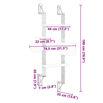 Albero Per Gatti Con Tiragraffi A Parete 180 Cm