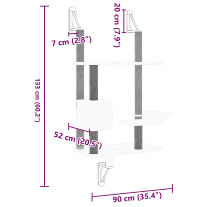 Albero Per Gatti Con Tiragraffi A Parete 153 Cm