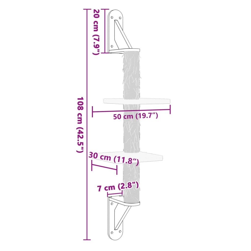 Albero Per Gatti Con Tiragraffi A Parete 108 Cm