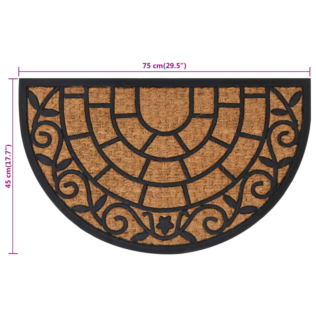 Zerbino Mezzo Rotondo 45X75 Cm In Gomma E Fibra Di Cocco