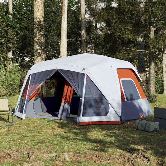 Tenda Famiglia Led 10 Persone Grigio/Arancione Rilascio Rapido