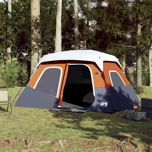 Tenda Famiglia Led 6 Persone Grigio/Arancione Rilascio Rapido