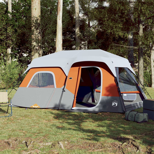 Tenda Famiglia Led 9 Persone Grigio/Arancione Rilascio Rapido