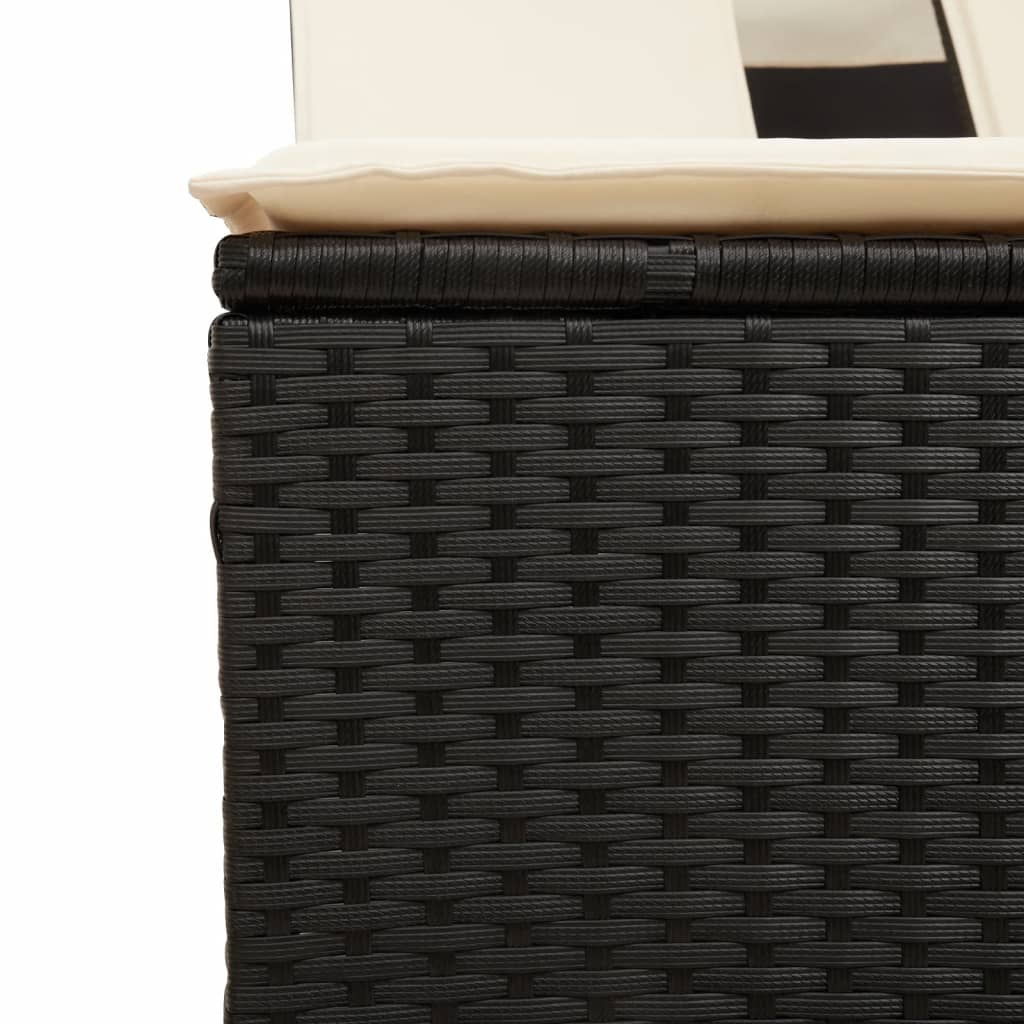 Lettino Prendisole Doppio Baldacchino E Cuscini Polyrattan