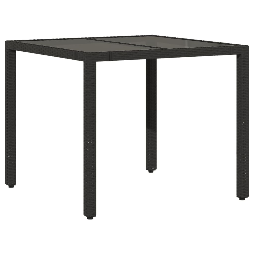 Tavolo Da Giardino Piano In Polyrattan Nero