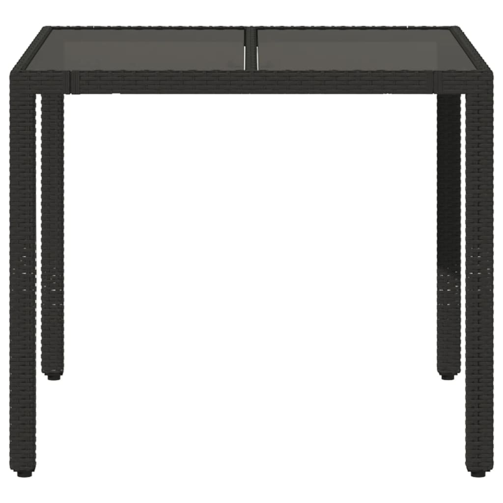 Tavolo Da Giardino Piano In Polyrattan Nero