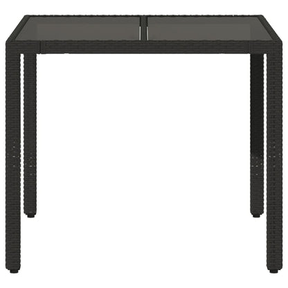Tavolo Da Giardino Piano In Polyrattan Nero