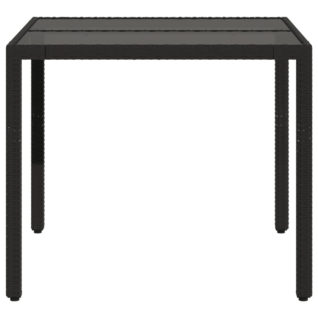Tavolo Da Giardino Piano In Polyrattan Nero