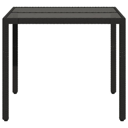 Tavolo Da Giardino Piano In Polyrattan Nero