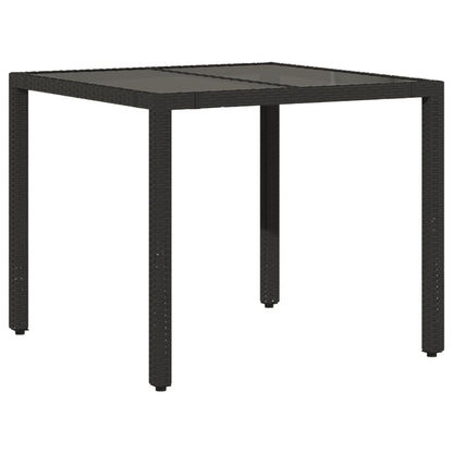 Tavolo Da Giardino Piano In Polyrattan Nero