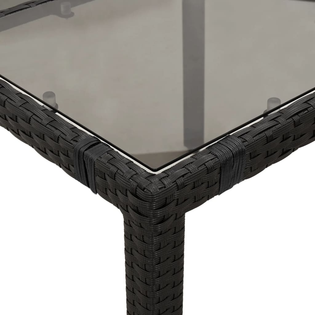 Tavolo Da Giardino Piano In Polyrattan Nero