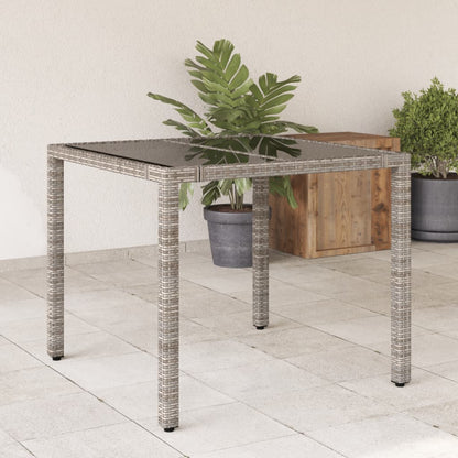 Tavolo Giardino Piano Legno Polyrattan E Massello Acacia Grigio