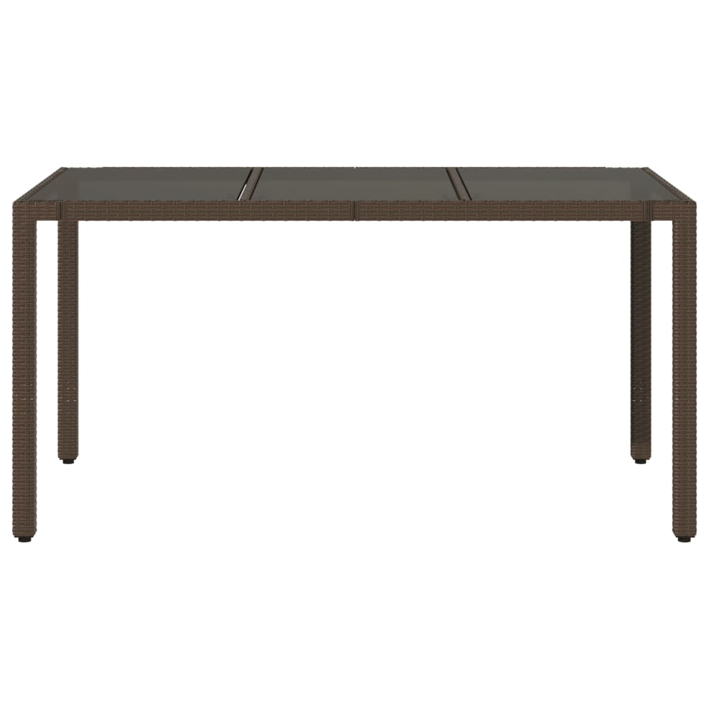 Tavolo Giardino Piano In Polyrattan Marrone