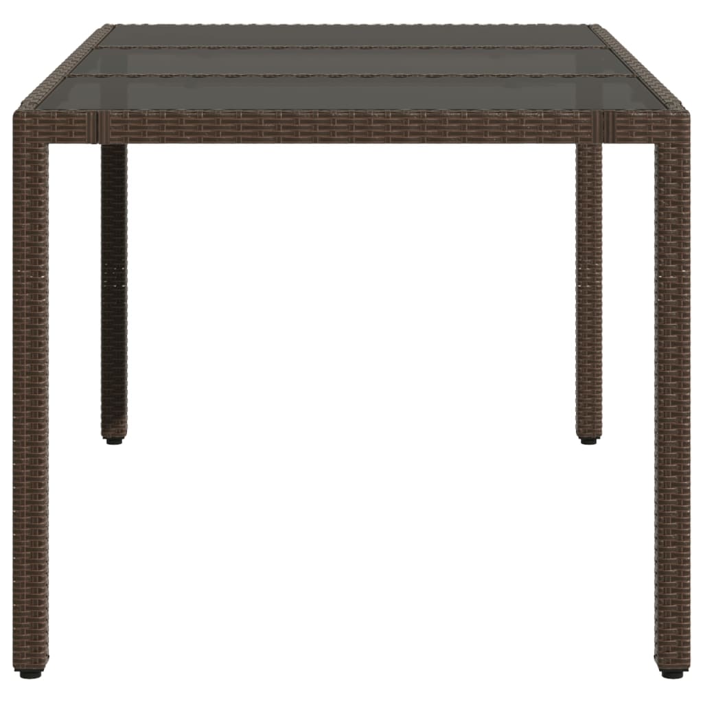 Tavolo Giardino Piano In Polyrattan Marrone