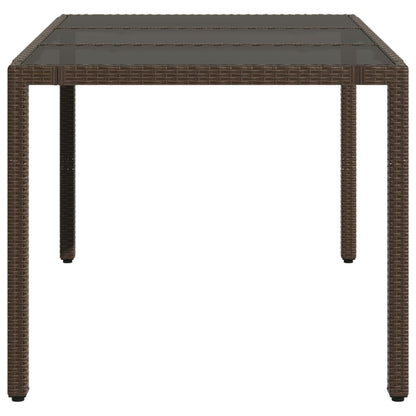 Tavolo Giardino Piano In Polyrattan Marrone