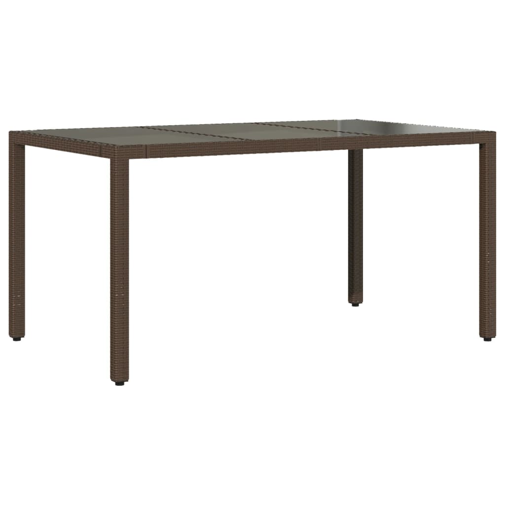 Tavolo Giardino Piano In Polyrattan Marrone